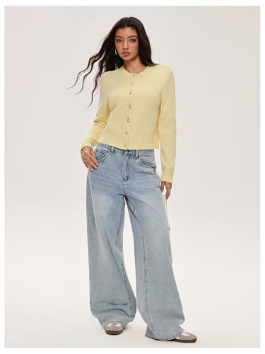 Image of SOLY HUX Women's Button Down Cropped Lightweight Cardigan Sweater | Cute Fall Fashion, 2026