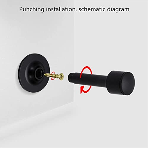 Tope de puerta negro sin perforaciones de 105 mm para baños modernos 5