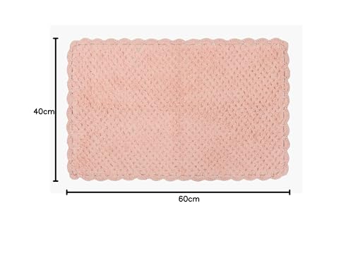 Image of THE HOME TALK Cotton Bathmats | Water Absorbent Runners | Regular Striped Rugs | Floor Mats for Kitchen, Bathroom & Sink | Ultra Soft Mats | Non-Slip Store (Blush Pink, 40x60 CM)