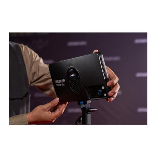 Image of Amaran Pano 60c 60W Rgbww Full Color Panel Light Bundle (Charcoal) | 2300-10000K, Up to 22, 220 Lux at 0.5m. Kit: Softbox, Grid, Diffuser, Ace Lock Adapter, 65W USB-C Pd