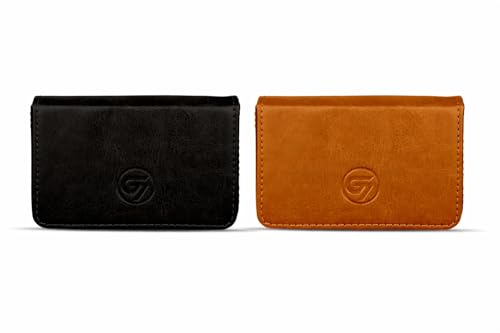 G-7 Leather House Premium Leather Wallet for Men Slim Card Holder with Magnetic Flap Closure Stylish & Compact Pocket Wallet (Black&TAN)