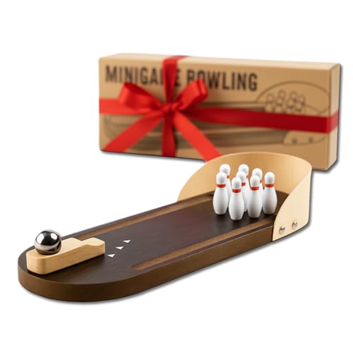 Mini Bowling de Madera | Regalo Amigo Invisible y Navidad Original y Divertido | Juego de Escritorio para Adultos | Mini Bolera con 10 Bolos y Bola Metálica | Desk Toy Mini Bowling de Madera | Regalo Amigo Invisible y Navidad Original y Divertido | Juego de Escritorio para Adultos | Mini Bolera con 10 Bolos y Bola Metálica | Desk Toy