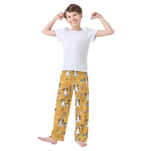 ZZXXB Beagle Balloons Boys Long Pants Soft Trousers Elastic Waist Kids Lounge Bottoms with Pockets S-XL3