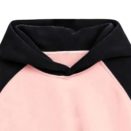 Hoodies for Men Y2k Trendy Raglan Long Sleeve Colorblock Sweatshirt Loose Casual Comfy Teen Boys Pullover with Pocket3