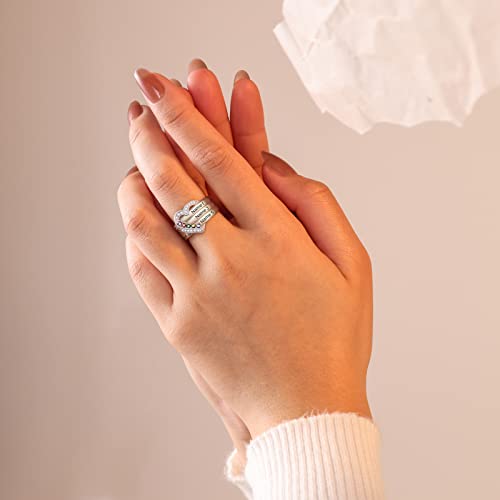 Personalized Mothers Rings Birthstones Rings for Women with 1-8 Names Sterling Silver Promise Ring for Her Gifts for Mom Wife Grandma Nana Birthday Anniversary Christmas4