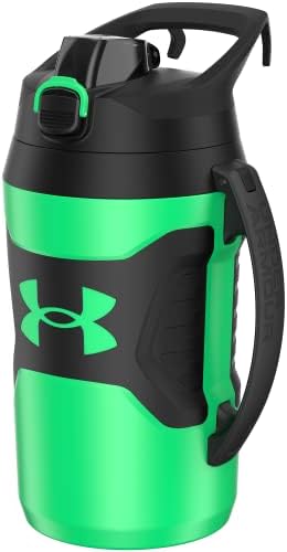 Under Armour Playmaker Sport Jug, Water Bottle with Handle, Foam Insulated & Leak Resistant, 64oz, Vapor Green/Black