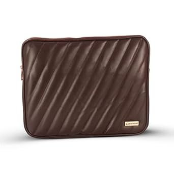 Zippered Sleeve for 13” to 15.6" MacBook & Laptop | Lining Pattern | Cozy Inner Lining | Sleek, Durable, Lightweight Design with Zip Closure (Rustic Brown)