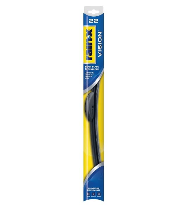 Rain-X 22'' Vision Wiper Blade, Standard Beam, All Weather Performance Curved Smooth Wipe