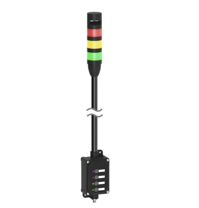 LCA130T3-TL50GYRAJ600Q,Tower Lights Andon Tower Light Assembly: 3-Color with Audible; Voltage: 18-30 V dc; Colors: Green Yellow Red; 5-pin M12 Integral QD; 4-Touch Control Module; 600 mm SOP
