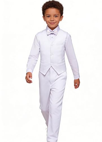 Image of Boys Suit for Kids Formal Slim Fit Tuxedo Suits Ring Bearer Outfit