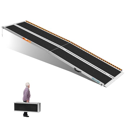 KOLOTOOL Wheelchair Ramp 10ft, Non-Skid Aluminum Folding Ramps for Wheelchairs for Home Steps, 800 LBS Capacity Handicap Ramp for Doorway, Homes, Threshold, Entry, Stairs 120" Lx 29.2" Wx2H