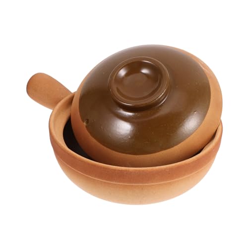OUNONA Pentola Di Terracotta Con Coperchio Pentola Per Riso e Porridge Capacità Design Tradizionale Cinese Per Cottura Lenta e Facile Da Pulire