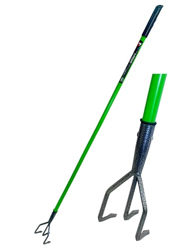 asy Shopping® Long Handle 3 Prong Garden Rake for loosening soil, levelling earth and gravel