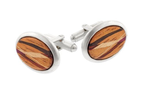 Inlayed Wood Cufflinks. Made in The USA