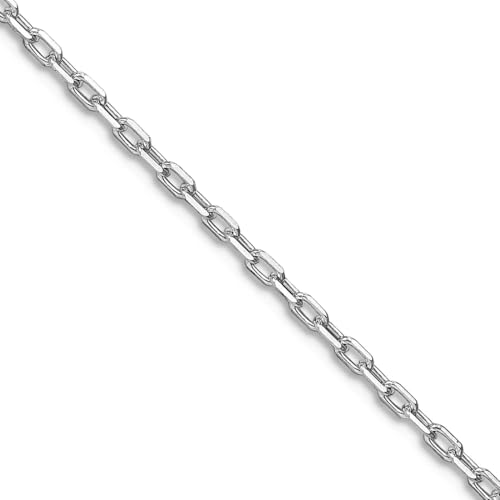 Chaîne maillons longs argent 925 rhodié 1.65 mm collier homme femme