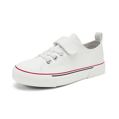 Image of Zoroadke Toddler Boys and Girls Sneakers Low Top Adjustable Strap Canvas Shoes for Kids