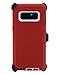 WallSkiN Turtle Series Cases for Samsung Galaxy Note 8 (Only) Tough Protection with Kickstand & Holster - Garnet (Red/White)