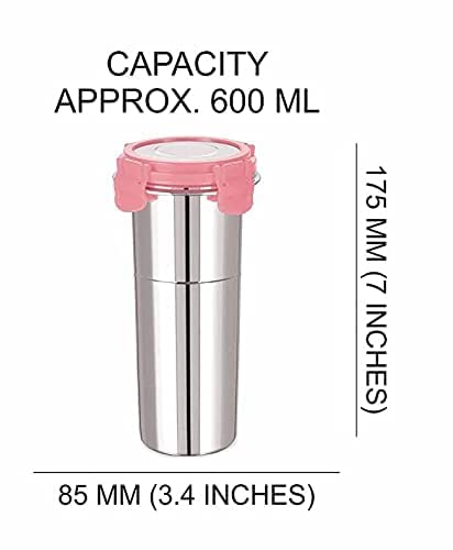 Image of Stainless Steel Glass Tumbler with Stainless Steel Lid (Multicolor) (400ml +600ml)