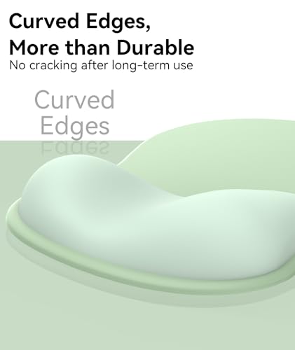 Image of eulps Mouse Pad with Gel Wrist Rest, Ergonomic Comfortable Computer Wrist Support for Laptop, Pain Relief Mousepad with Non-Slip PU Base for Office & Home (Green)