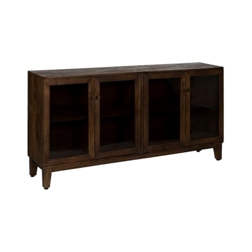 Aparador Marrón Cristal Madera de Mango 180 x 35 x 87 cm - Marca: BigBuy Home - EAN: 8445146128645