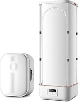 Standing Garment Steamer, Collapsible Automatic Wireless Vertical Steam Iron with Wrinkle Removal Clip, Hanging Ironing Machine for Clothes Household Appliance