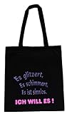 handmade-in-nb by ComProjekt Foto Baumwollbeutel Tasche Bag - Es glitzert ... witziger Spruch Neon Shopper