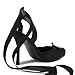 Riekhany Satin Ballet Heels for Women Closed Square Toe Bow Ballerina Heels Lace Up High Heel Slingback Pumps Strappy Stiletto Mary Janes Elegant Party Shoes Black