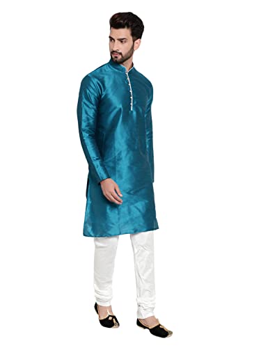 Image of HUZUR Mens Silk 6 Loop Kurta Pajama