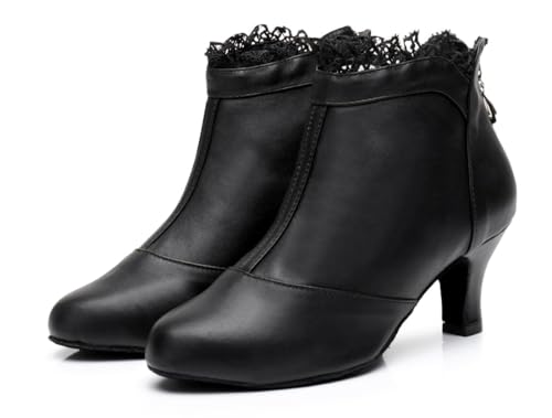 Chaussures de danse latine pour femme en maille florale à zip - 6