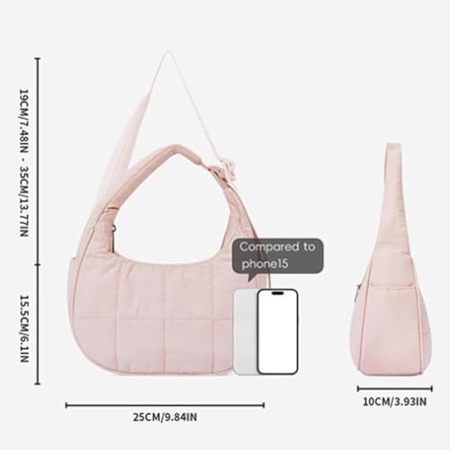 Bloomr Bag, 2025 New Puffer Crescent Bag, Waterproof Fluffy Nylon Quilted Shoulder, Adjustable Shoulder Strap2