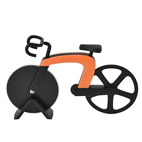 Ymiko Pizza Cutter, Stainless Steel Pizza Cutter Wheel with Stainless Steel Vane/Wing Pastry for Household, Kitchen, Restaurant, Dessert Shop (Orange)