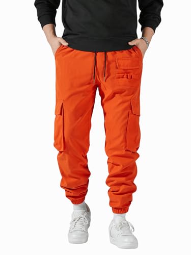 Verdusa Men's Elastic Waist Drawstring Cargo Pants Streetwear Joggers