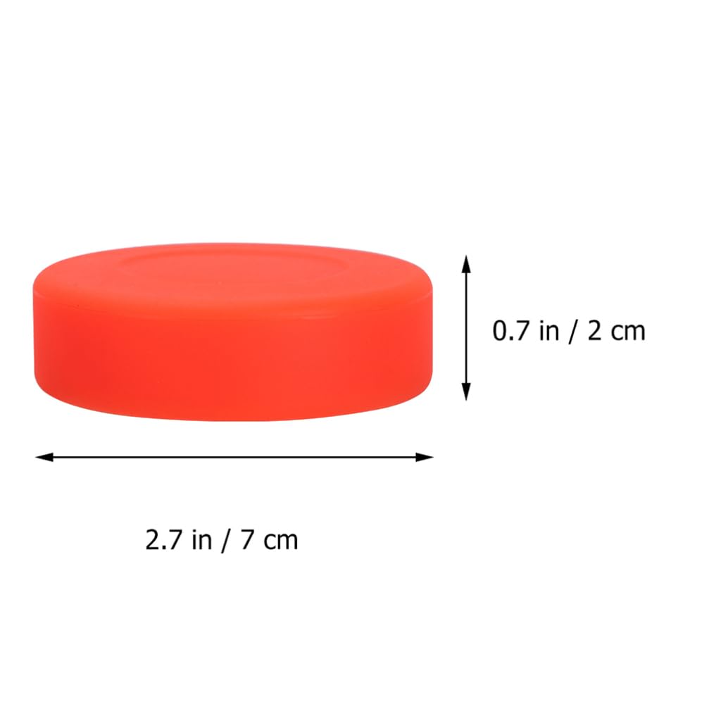 POPETPOP Rondelles de Hockey Glace 10 Pièces en Caoutchouc Rouge, Ronde