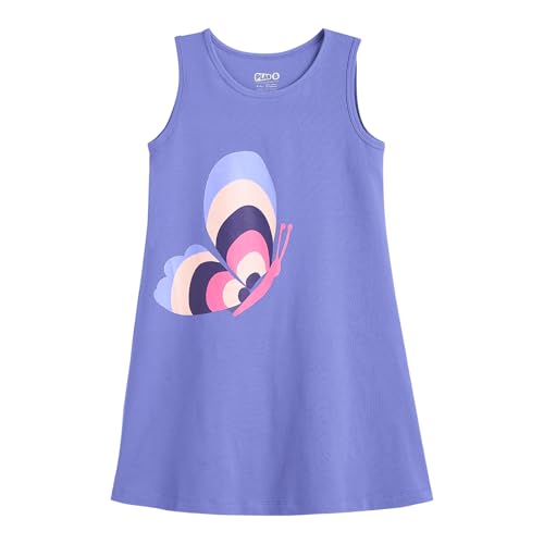 Image of YouGotPlanB Girls 100% Cotton A-Line Printed Dress | Above Knee Length Summer Frock | Soft & Breathable Casual Wear for Girls (Ages 3-14 Years)