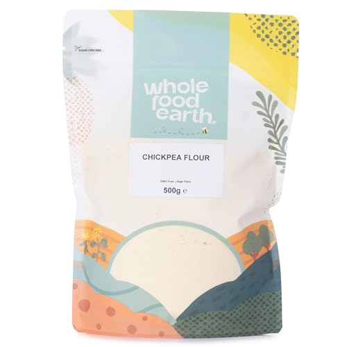 Wholefood Earth Chickpea Flour 500g | Gram Flour Besan | High Protein | High Fibre | Naturally Wheat Free | Vegan | GMO Free