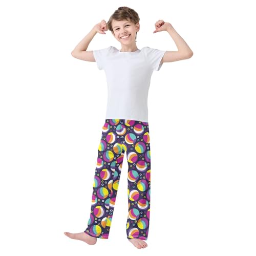 ZZXXB Volleyball Boys Long Pants Soft Trousers Elastic Waist Kids Lounge Bottoms with Pockets S-XL2