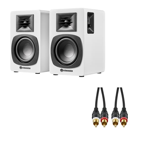 �y�Z�b�g�����z AT-SP3X WH �u�b�N�V�F���t�X�s�[�J�[ & AT-MI64/1.5 RCA�I�[�f�B�I�P�[�u�� 1.5m (RCA�I�X×2 - RCA�I�X×2)