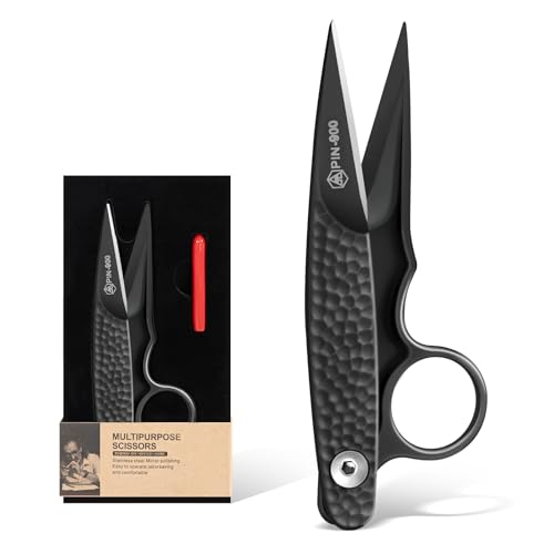Eptchn Premium Fabric Scissors for Cutting Clothes Small Multi-Purpose Stainless Sewing Leather Dressmaking Professional Crafting Shears Microcrystalline Steel Shears Office Cutting Tools (Black)