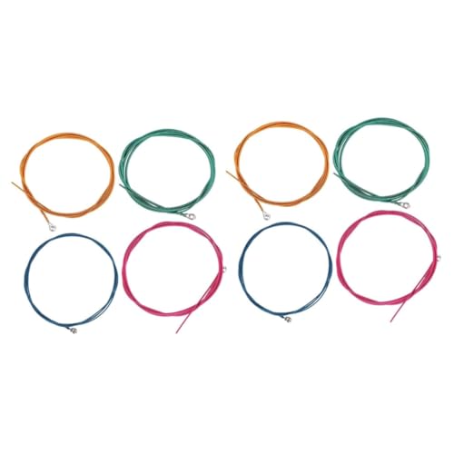 TOYANDONA 8 Pcs Bass Player Part Classic Electric Bass Strings Set Steel Colorful Guitar Strings