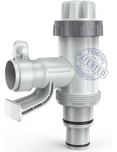 POOLHACKER [ Patented ] Pool Plunger Valve Plus for Above Ground Pool, Pool Pipe Holder with Plunger Valve Pool Parts and Accessories, Shut Off Valve, Replacement for Above Ground Pool Fittings