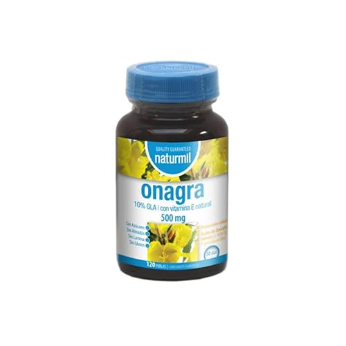 Naturmil Onagra 500mg con 10% GLA y Vitamina E - 120 Cápsulas | Soporte Nutricional Avanzado (120)