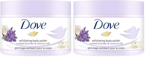 Dove Scrub Exfoliating Body Polish Crushed Lavendar & Coconut Milk (Pack of 2)