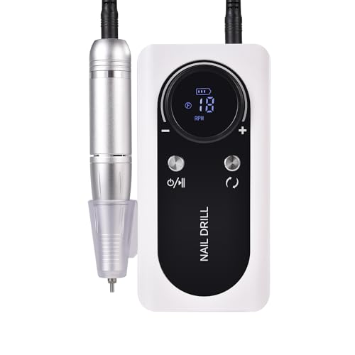 Perceuse à ongles rechargeable 45000 tr/min avec bande abrasive pour ongle gel et acrylique