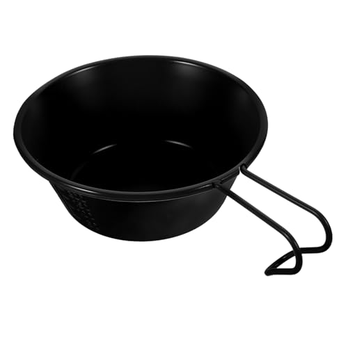 ibasenice Camping Cooking Bowl Portable Stainless Steel Soup Bowl Handle for and Carrying