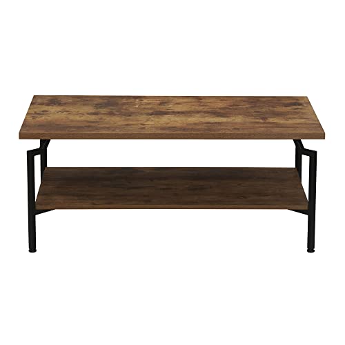 Household Essentials Rustic Hickory Crown Modern Coffee Table #TOP4