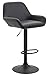 CLP Tabouret De Bar Design Braga Similicuir I Réglable en Hauteur I Chaise Haute De Bar avec Dossier Et Repose-Pied Ergonomique, Couleur:Noir, Couleur du Cadre:Noir