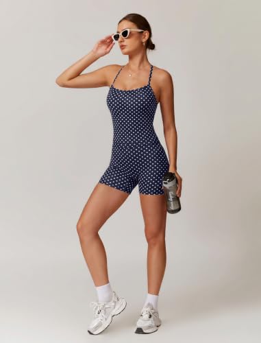 Image of ABOCIW 2 Pieces Workout Sets for Women, Cross Back Tank Top Matching High Waist Biker Shorts, Gym Yoga Pilates Outfits
