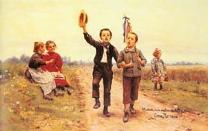 Peinture à l'huile sur toile Cesar Pattein Country Celebrations tableau 12x16