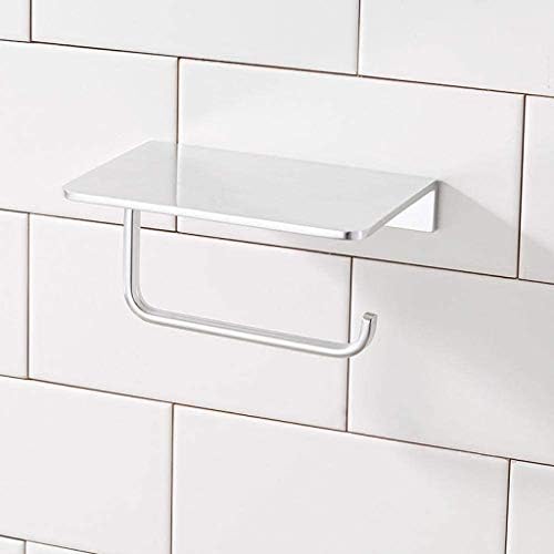 Toilet Paper Holder ， Bathroom Accessories Stainless Steel Tissue Roll Dispenser Mobile Phone Storage Rack Handy Use(OneColor) image 5