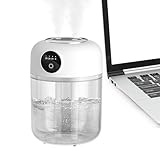 Humidificadores de aire para dormitorio, humidificadores de escritorio de 700 ml, humidificadores de niebla de doble boquilla con luz para dormitorio, humidificador de dormitorio para dormitorio